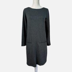 Eileen Fisher Dress Womens Sz PP 2P-4P Black Tencel Spandex Long Sleeve Pockets